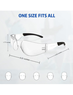 Gafas de Seguridad ANSI Z87.1 Resistentes a Rayones - 10 Pzas 2