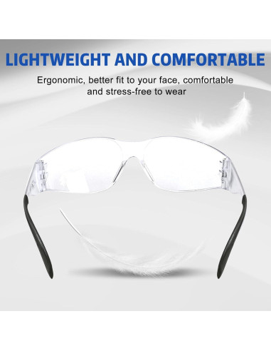 Gafas de Seguridad ANSI Z87.1 Resistentes a Rayones - 10 Pzas