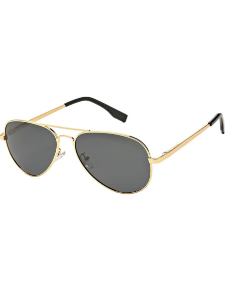 Gafas de sol aviador Braylenz polarizadas 100% UV oro/negro