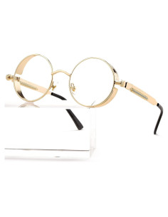 Gafas de sol redondas AIEYEZO Steampunk UV 100% bloqueadores
