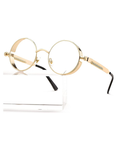 Gafas de sol redondas AIEYEZO Steampunk UV 100% bloqueadores