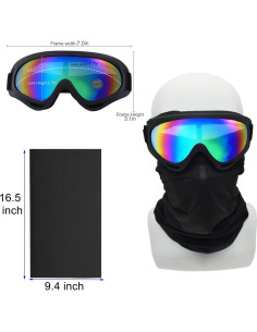 Gafas de Motocicleta LJDJ Paquete de 4 con 4 Bufandas 2