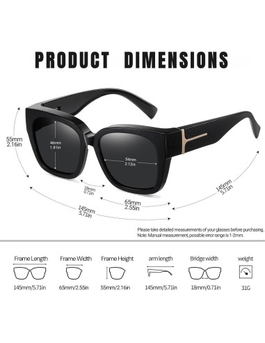 Gafas de Sol KANASTAL Polarizadas UV400 para Prescripción