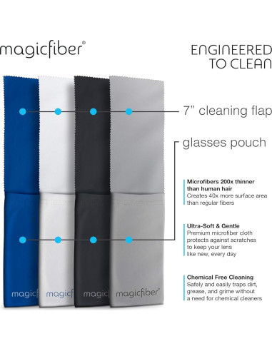 Funda de Limpieza MagicFiber 4 Paquetes Microfibra Suave
