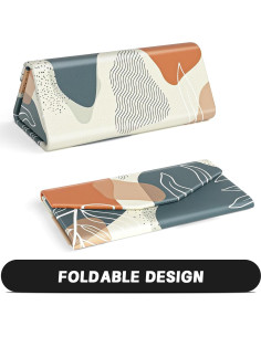 Estuche Plegable para Gafas PU Magnético Unisex - Hoja Boho 2