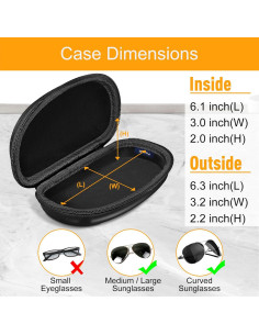 Funda de Gafas Fintie AGSB con Mosquetón y Cierre Cremallera 2