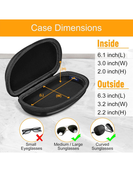 Funda de Gafas Fintie AGSB con Mosquetón y Cierre Cremallera