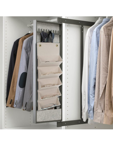 Organizador de Gafas de Sol PU Negro 5 Ranuras y 2 Paños