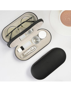 Estuche para Gafas Cauyuan 2 en 1 con Espejo y Portátil 2