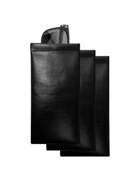 Estuche de Gafas de Cuero Suave 3 Piezas Portátil