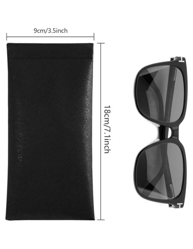 Estuche de Gafas de Cuero Suave 3 Piezas Portátil