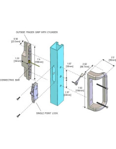 Juego de Manijas para Puerta de Patio House Guard 1006 Blanco 2
