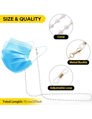 Cadena para Gafas COMNICO de Perlas 70cm para Mujeres