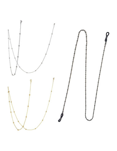 Cadena de Gafas de Metal YCCHN 3 Piezas Ajustable 75 cm