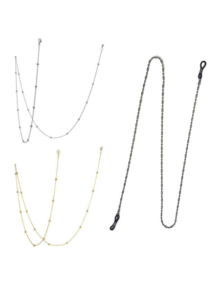 Cadena de Gafas de Metal YCCHN 3 Piezas Ajustable 75 cm