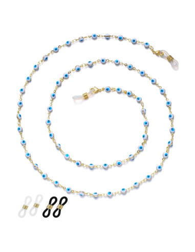 Cadena de Gafas para Mujeres Ojo Malvado 71 cm Cristal 14K