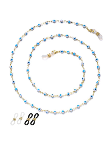 Cadena de Gafas para Mujeres Ojo Malvado 71 cm Cristal 14K