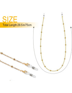 Cadena de Gafas de Metal YCCHN 3 Piezas Ajustable 75 cm 2