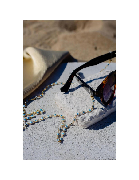 Cadena de Gafas para Mujeres Ojo Malvado 71 cm Cristal 14K