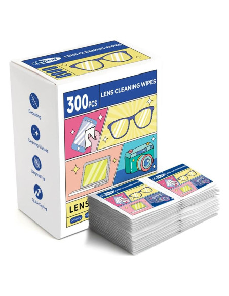 Toallitas para Lentes Herb 300 PCS Limpieza Rápida y Segura