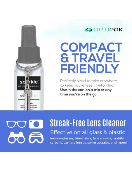 Kit de limpieza de lentes OPTIPAK - 2x59ml + 2 paños + destornillador