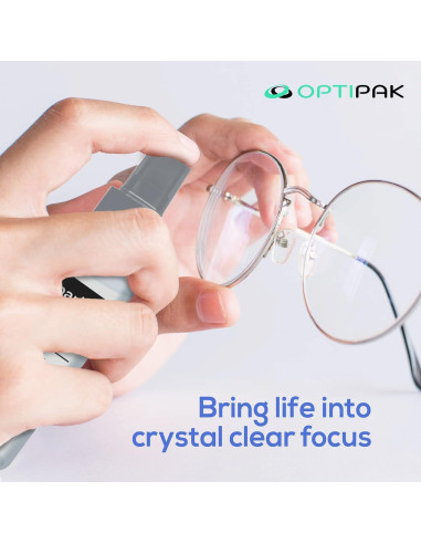 Kit de limpieza de lentes OPTIPAK - 2x59ml + 2 paños + destornillador