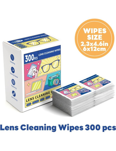 Toallitas para Lentes Herb 300 PCS Limpieza Rápida y Segura