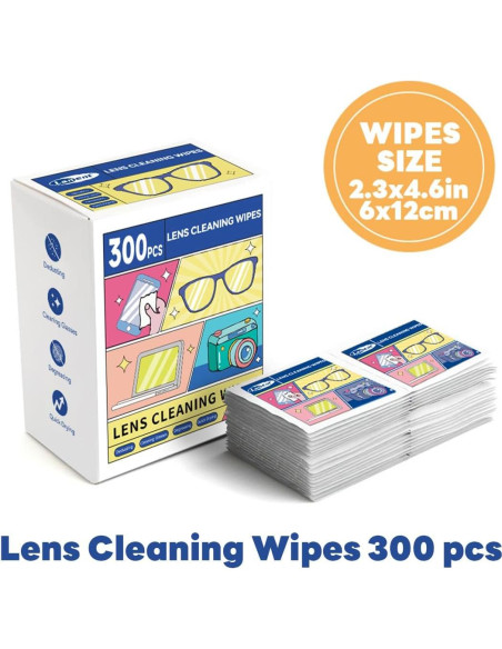 Toallitas para Lentes Herb 300 PCS Limpieza Rápida y Segura