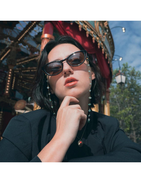 Cadena de Gafas JURYLOO Aventurina Verde Natural 71.88 cm