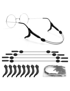 Correa Ajustable para Gafas 4pcs - Antideslizante Negro