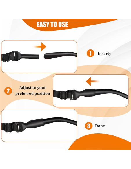 Correa Ajustable para Gafas - 6 Piezas Unisex Negro