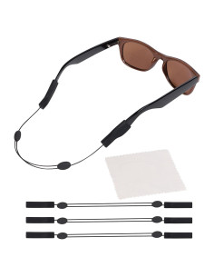 Correa Ajustable para Gafas - Paquete de 3 con Paño