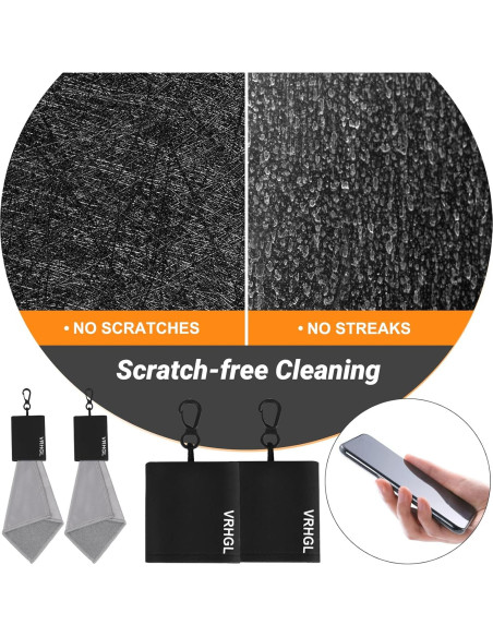Kit de limpieza de gafas VRHGL, 4 paños microfibra 15x15 cm