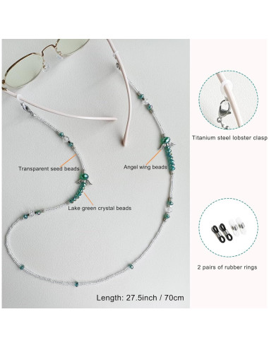 Cadena de Gafas de Perlas Ajustable para Mujeres 72 cm