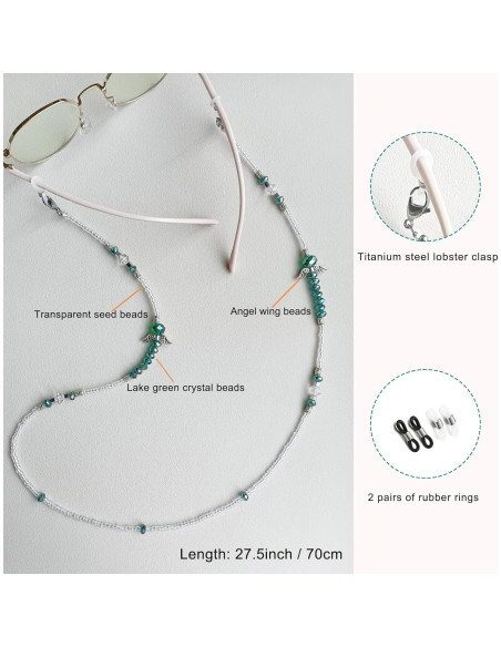 Cadena de Gafas de Perlas Ajustable para Mujeres 72 cm Cadena de Gafas de Perlas Ajustable para Mujeres 72 cm