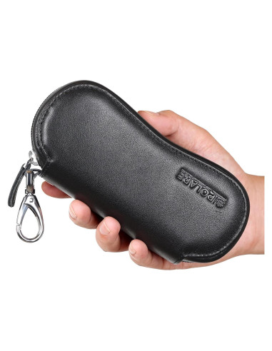 Funda de Gafas Polare de Cuero Marrón con Cierre YKK