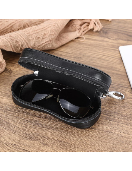 Funda de Gafas Polare de Cuero Marrón con Cierre YKK