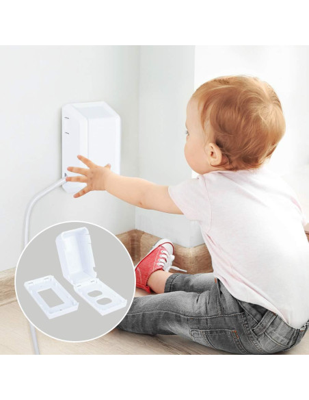 Caja de Cubierta de Enchufe Eléctrico EUDEMON para Bebés - Blanco
