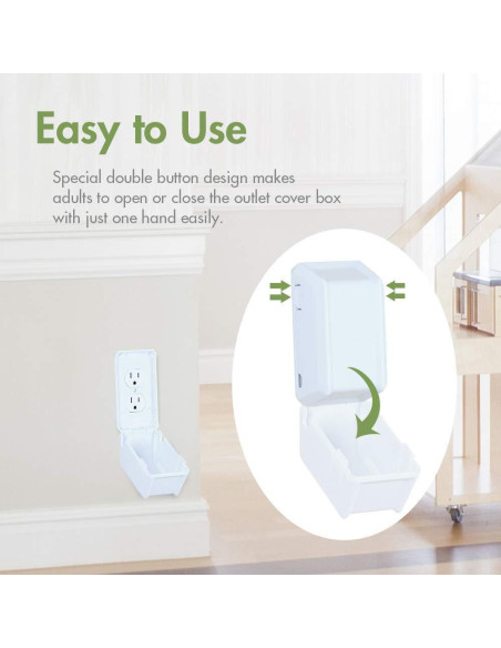 Caja de Cubierta de Enchufe Eléctrico EUDEMON para Bebés - Blanco