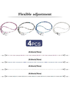 Cadenas para Gafas ONESING 4 Pcs Ajustables Multi Color 2