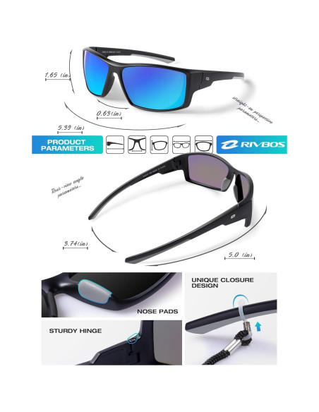 Gafas de sol deportivas RIVBOS RBS861 polarizadas para ciclismo