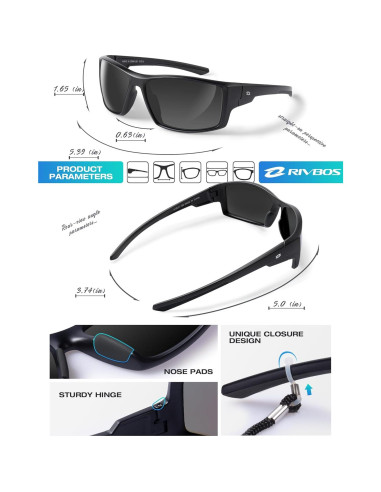 Gafas de sol RIVBOS RBS861 polarizadas para ciclismo