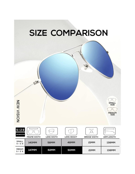 Gafas de Sol KALIYADI Aviador Polarizadas UV 2 Paquete