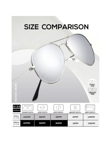 Gafas de Sol KALIYADI Aviador Polarizadas UV 2 Paquete