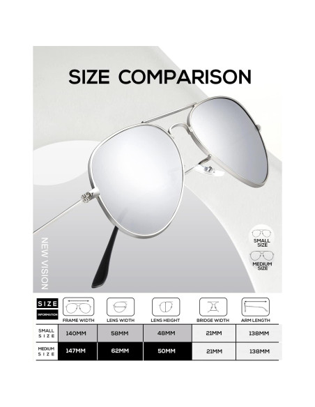 Gafas de Sol KALIYADI Aviador Polarizadas UV 2 Paquete