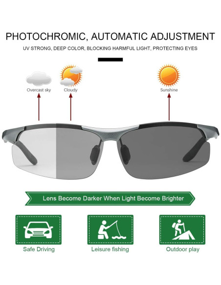 Gafas de sol YIMI fotocromáticas polarizadas UV400 Gafas de sol YIMI fotocromáticas polarizadas UV400