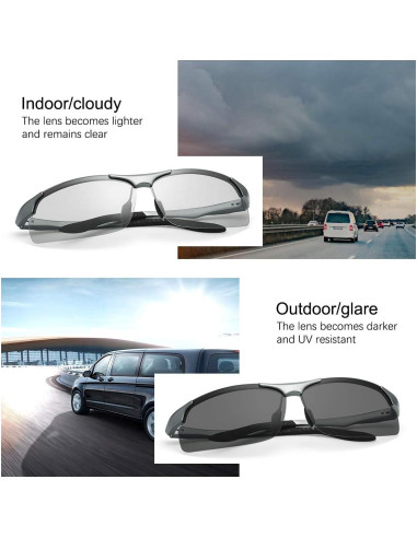 Gafas de sol YIMI fotocromáticas polarizadas UV400