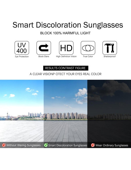 Gafas de sol YIMI fotocromáticas polarizadas UV400 Gafas de sol YIMI fotocromáticas polarizadas UV400