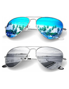 Gafas de Sol KALIYADI Aviador Polarizadas 58mm Azul/Plata