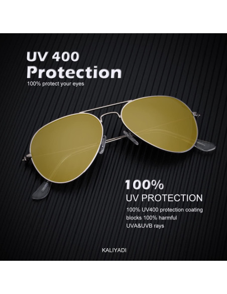 Gafas de Sol KALIYADI Aviador Polarizadas UV 3 Piezas